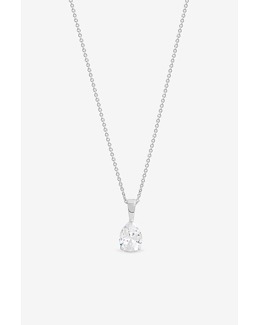 Silver Pear Cut Pendant