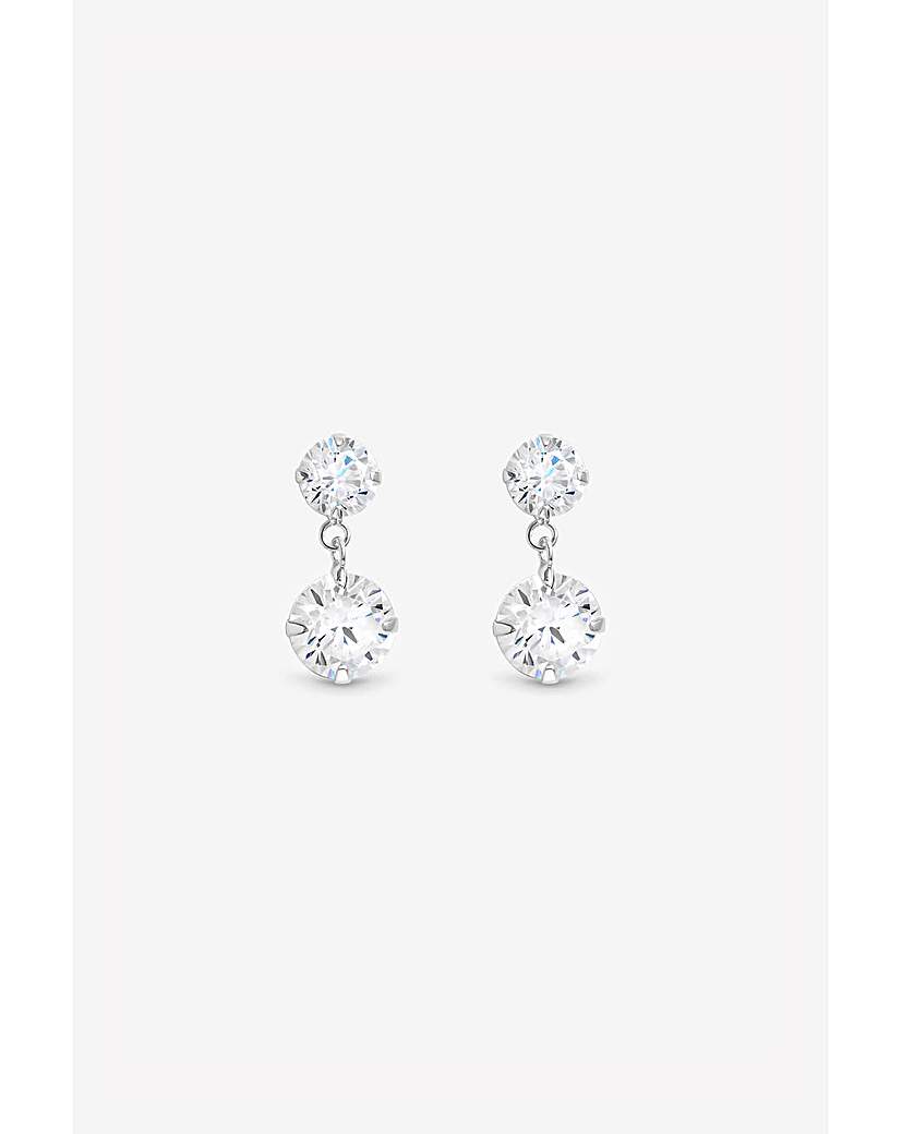 Silver Crystal Drop Earrings