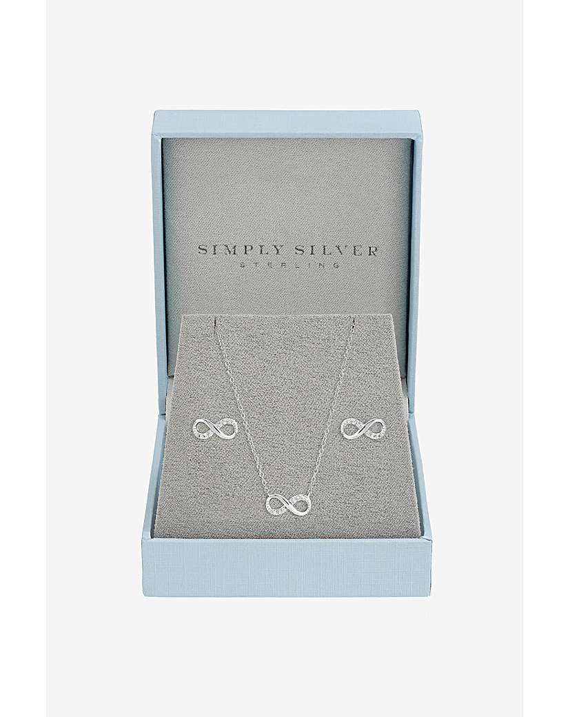 Silver Pave Infinity Set