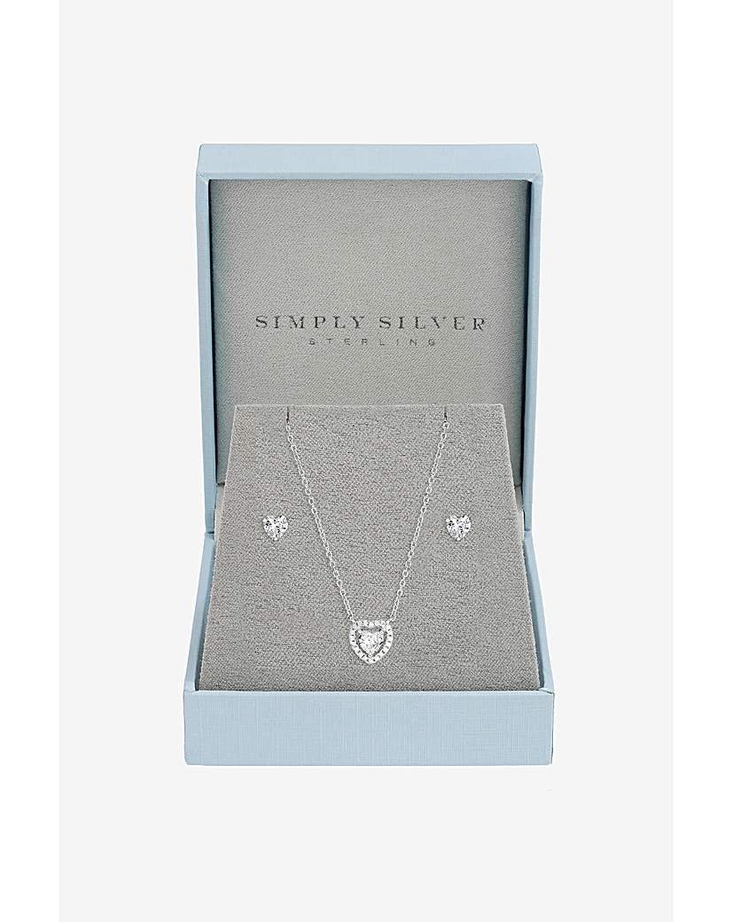 Silver Halo Heart Set