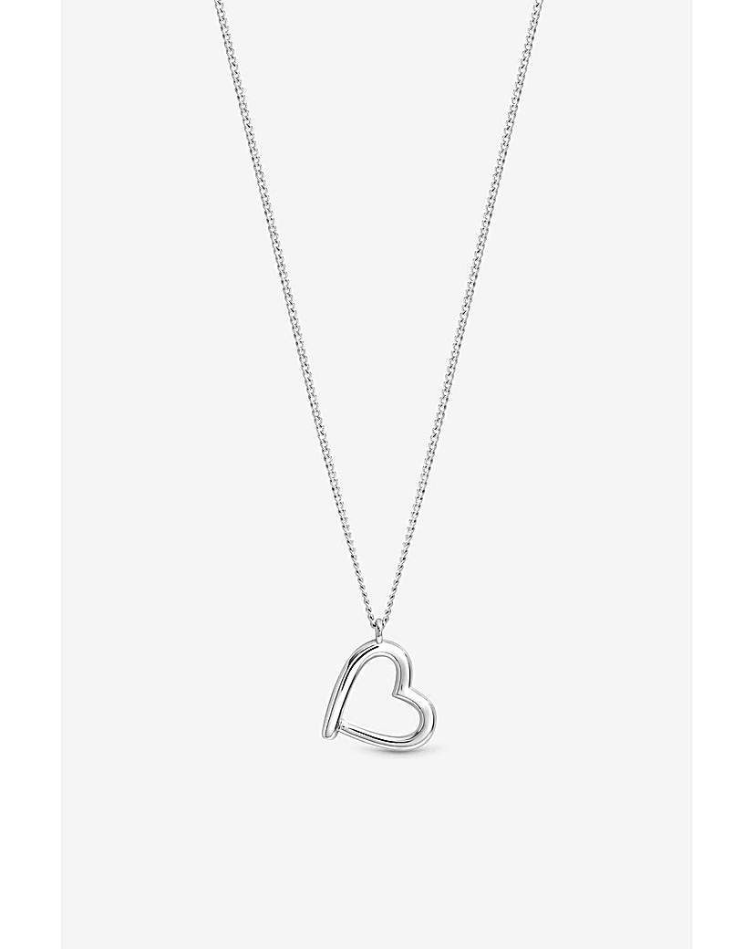 Silver Open Heart Necklace