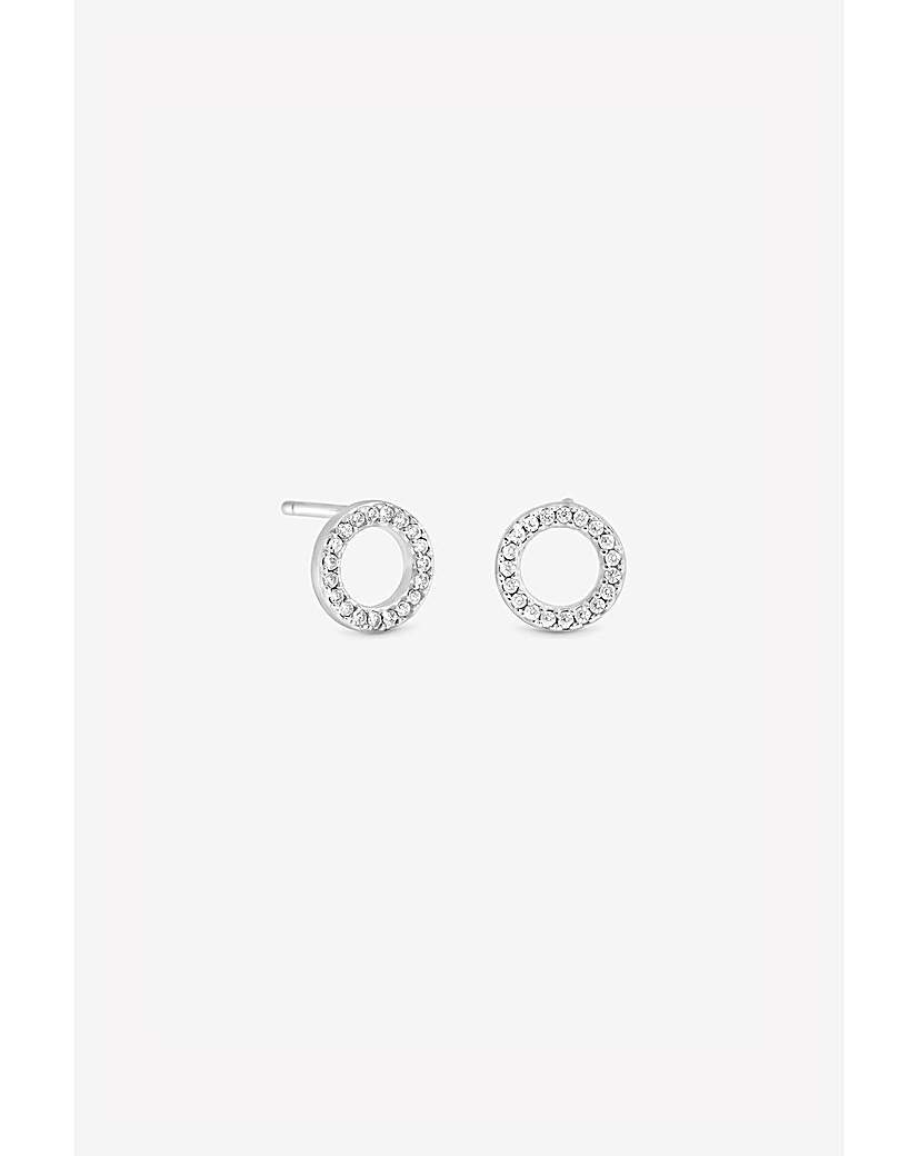 Silver CZ Open Circle Studs