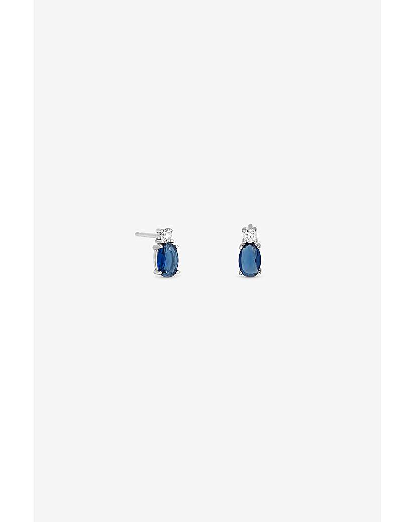 Silver Sapphire Earrings
