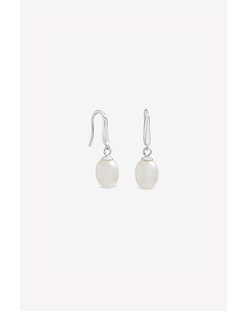Silver Freshwater Pearl Drop Earrings