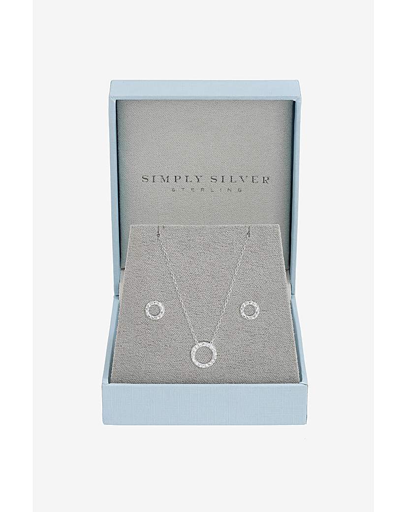 Silver Open Circle Set