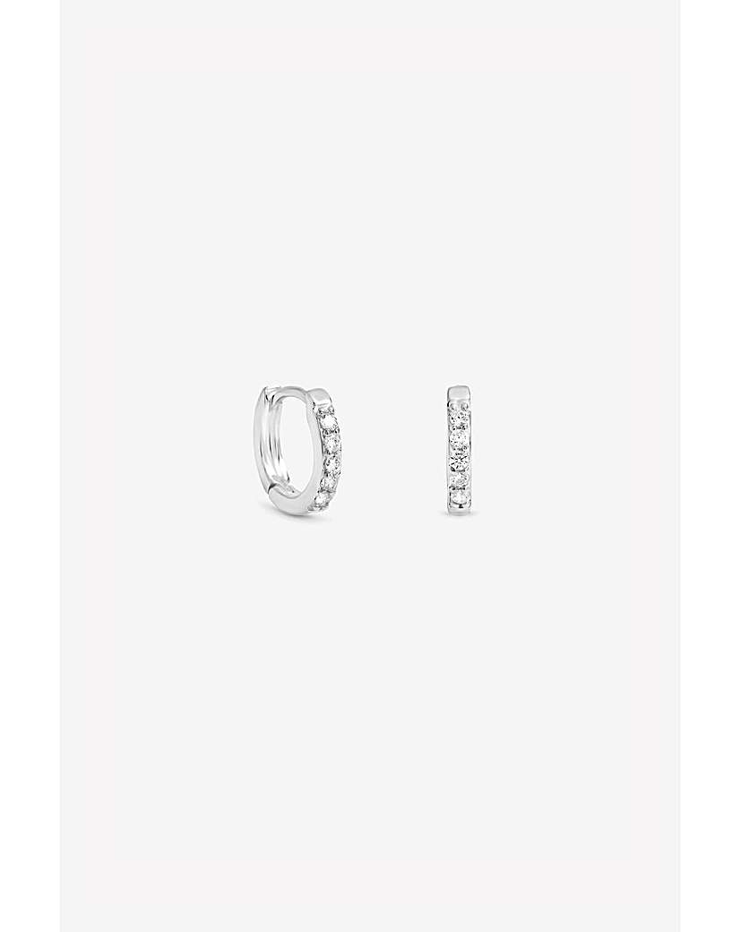 Silver CZ Mini 10mm Hoops