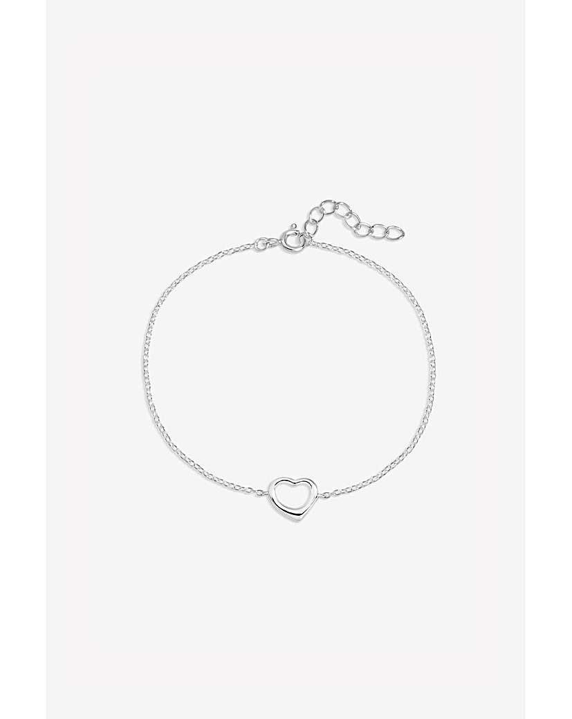 Silver Open Heart Bracelet