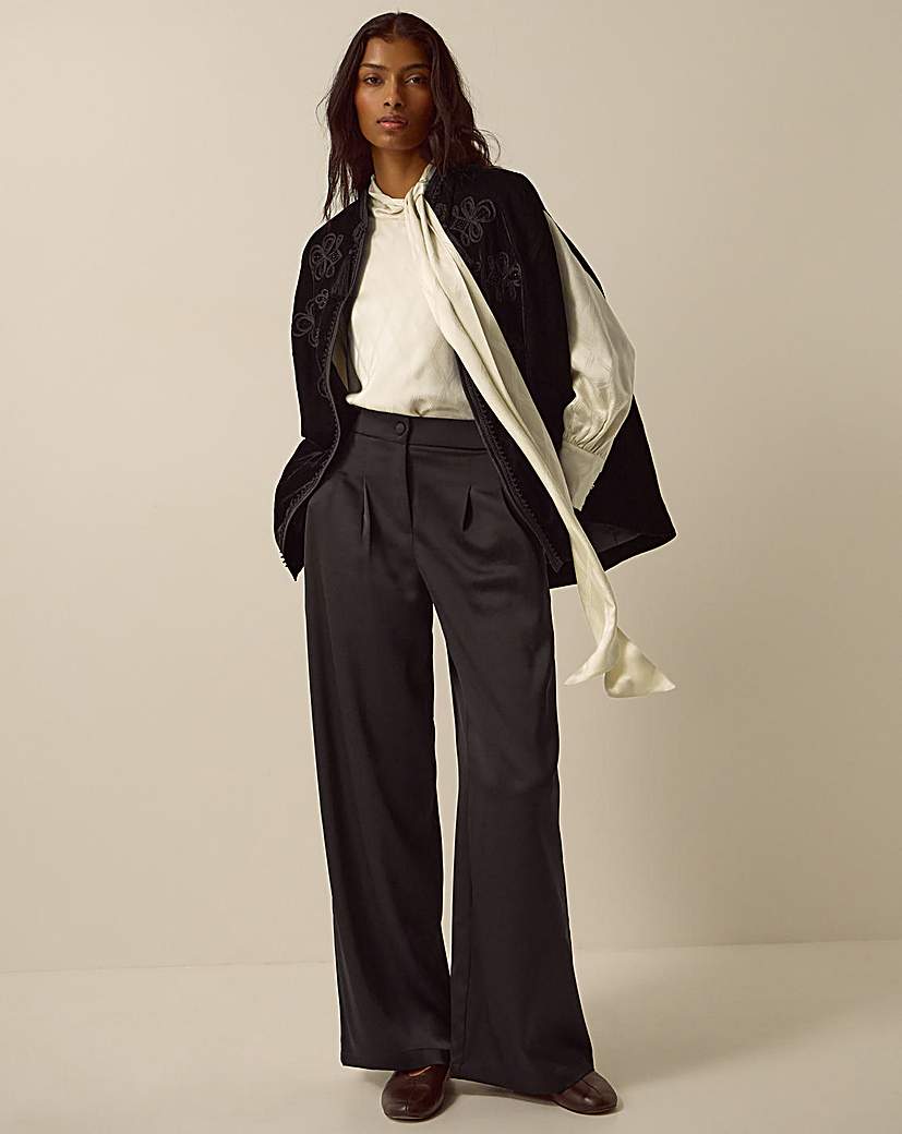 Monsoon Maisie Satin Wide Leg Trousers
