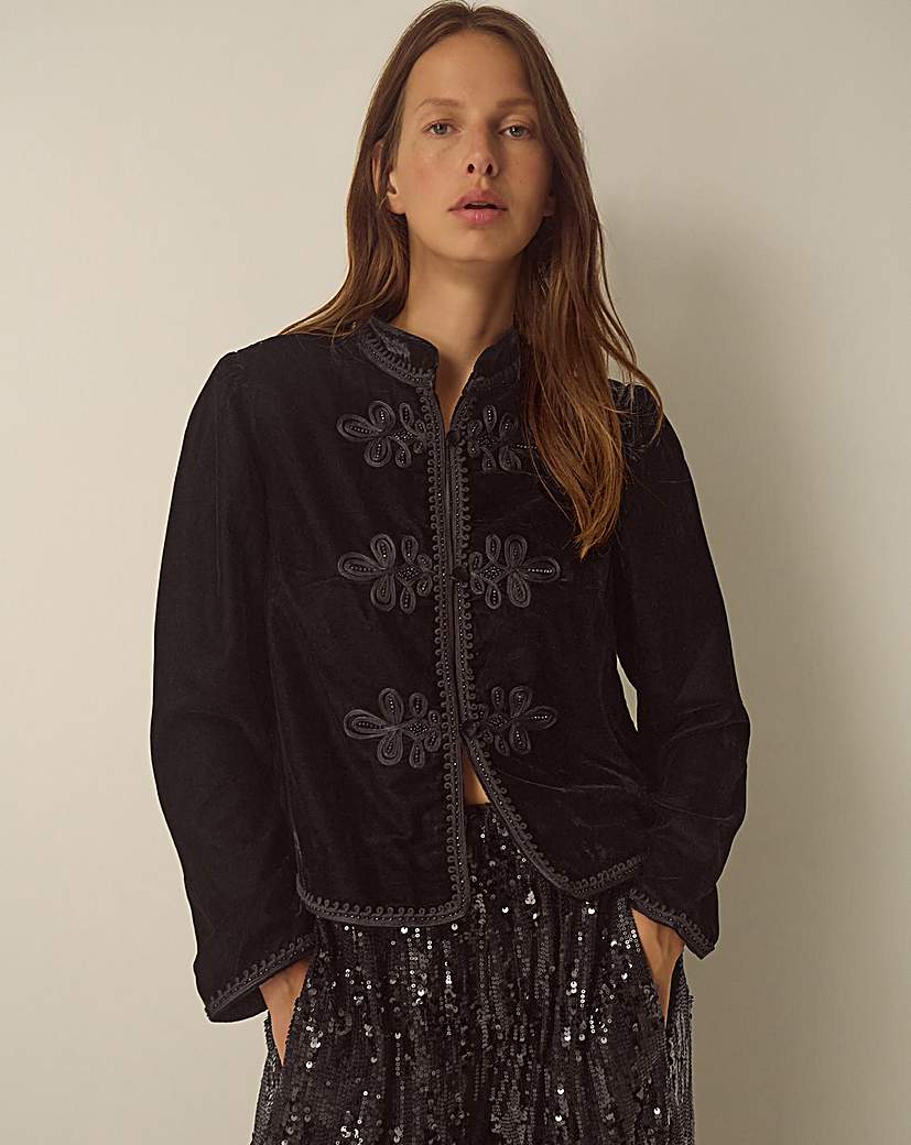 Monsoon Viola Beaded Velvet Jacket