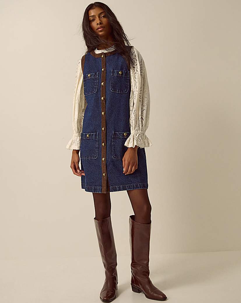 Monsoon Hanna Denim Mini Shift Dress