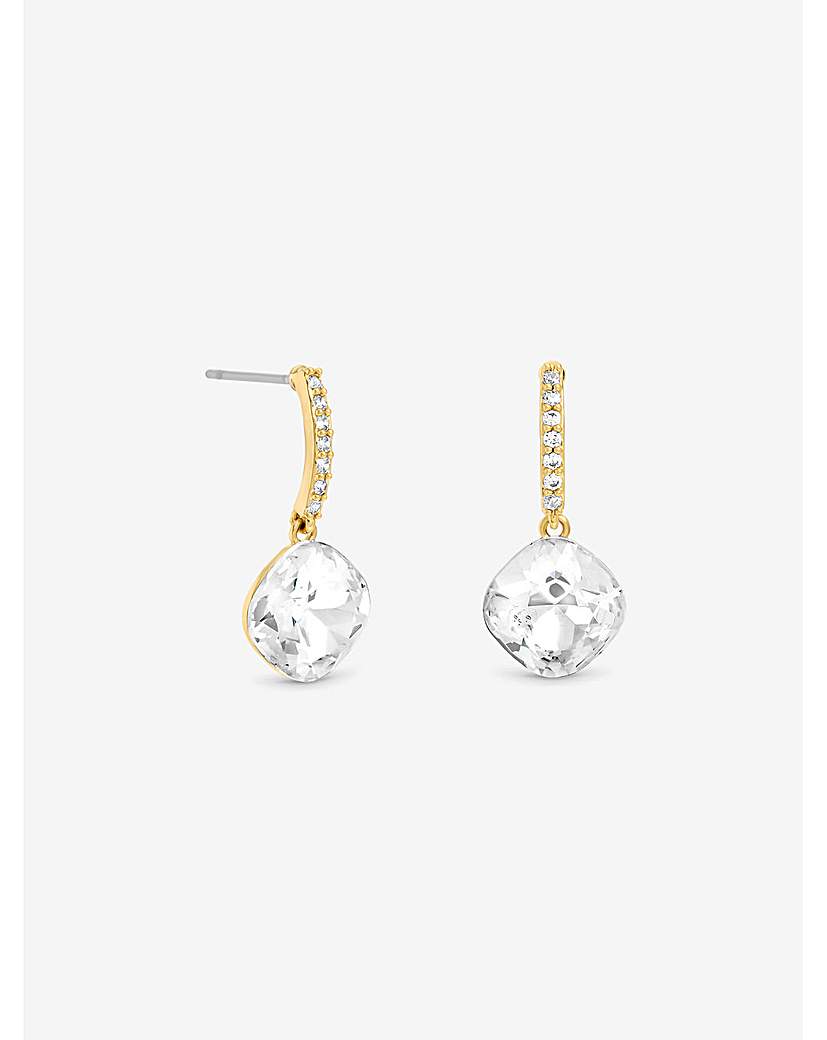 Rhodium & Pave Stick Earrings