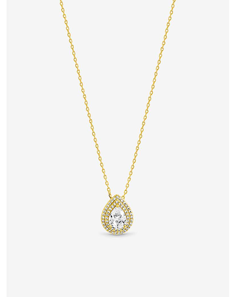 Gold & Crystal Pear Pendant