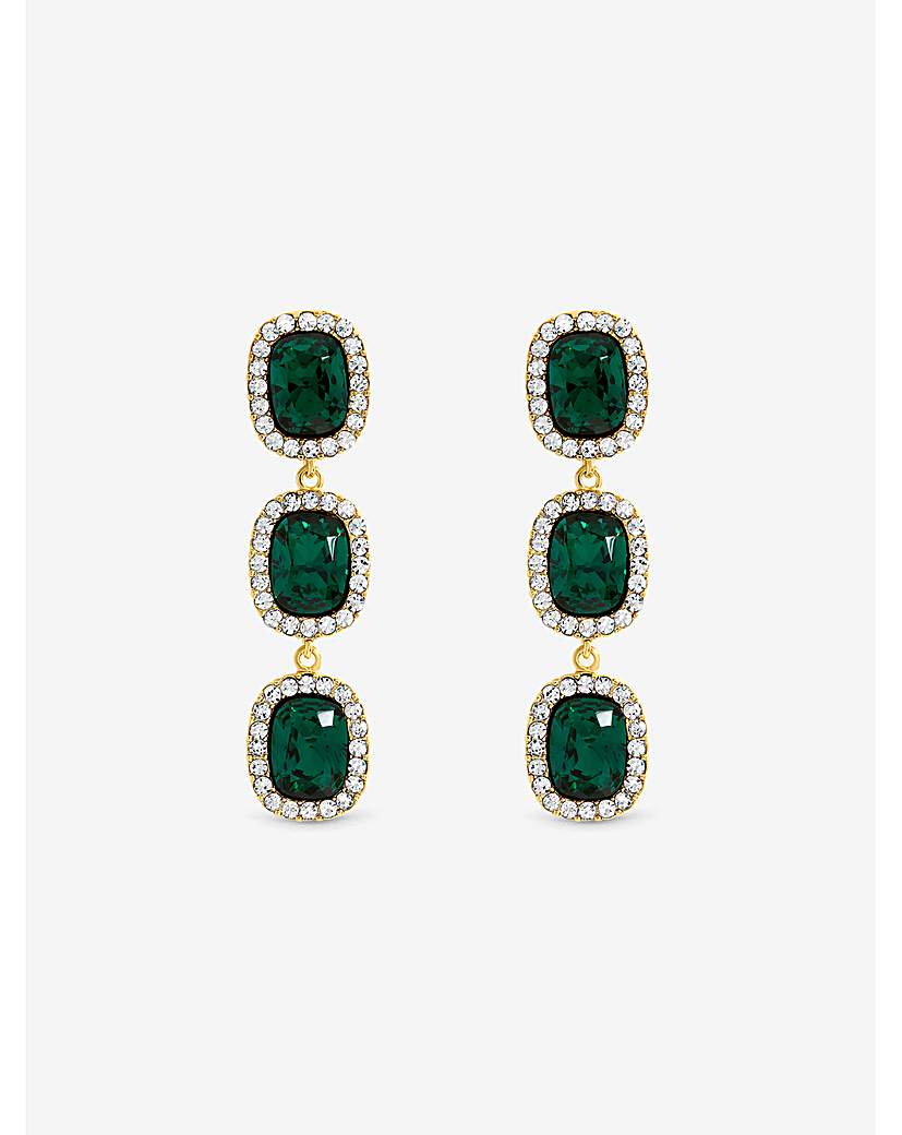 Gold & Tripple Halo Earrings