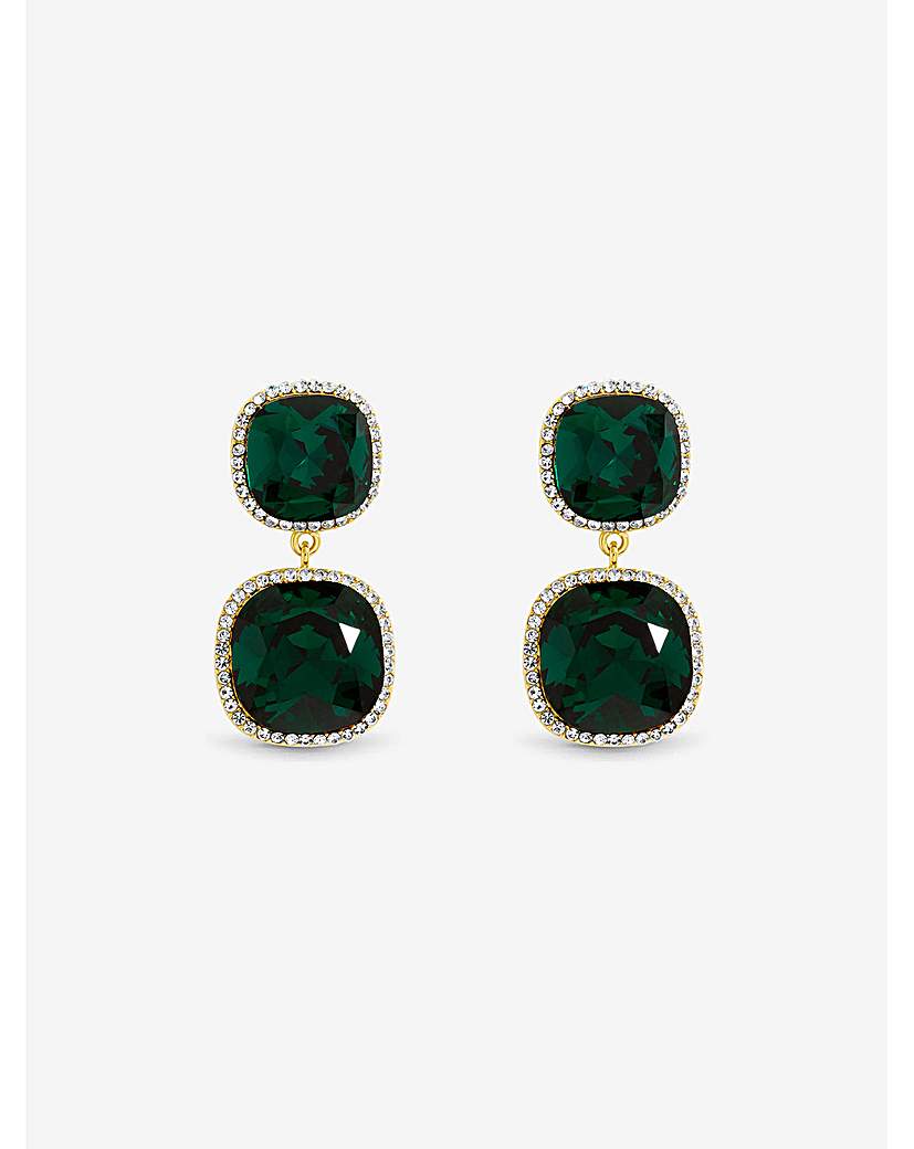 Gold & Double Halo Earrings