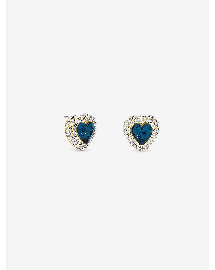 Gold & Sapphire Heart Earrings
