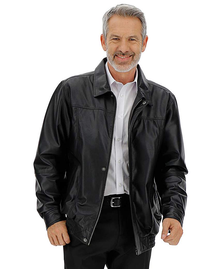 Image of Leather Blouson Jacket