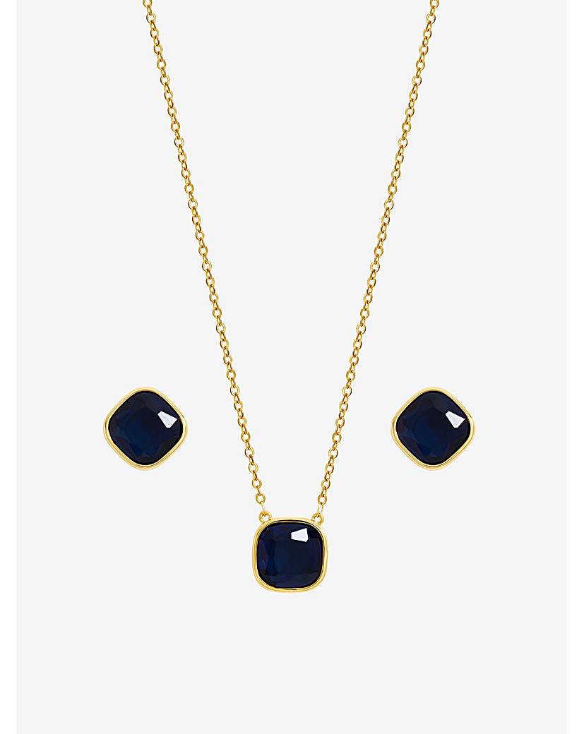 Gold & Sapphire Two Piece Set