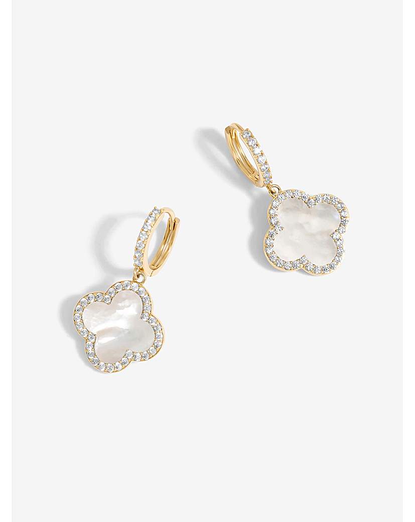 Gold & MOP Clover Earrings