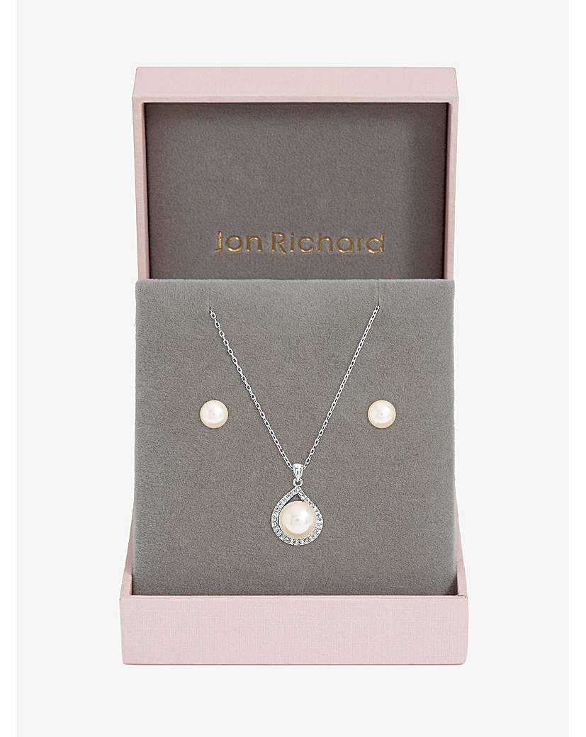 Rhodium Crystal & Pearl Halo