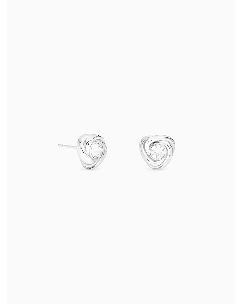 Platinum & Crystal Knot Studs