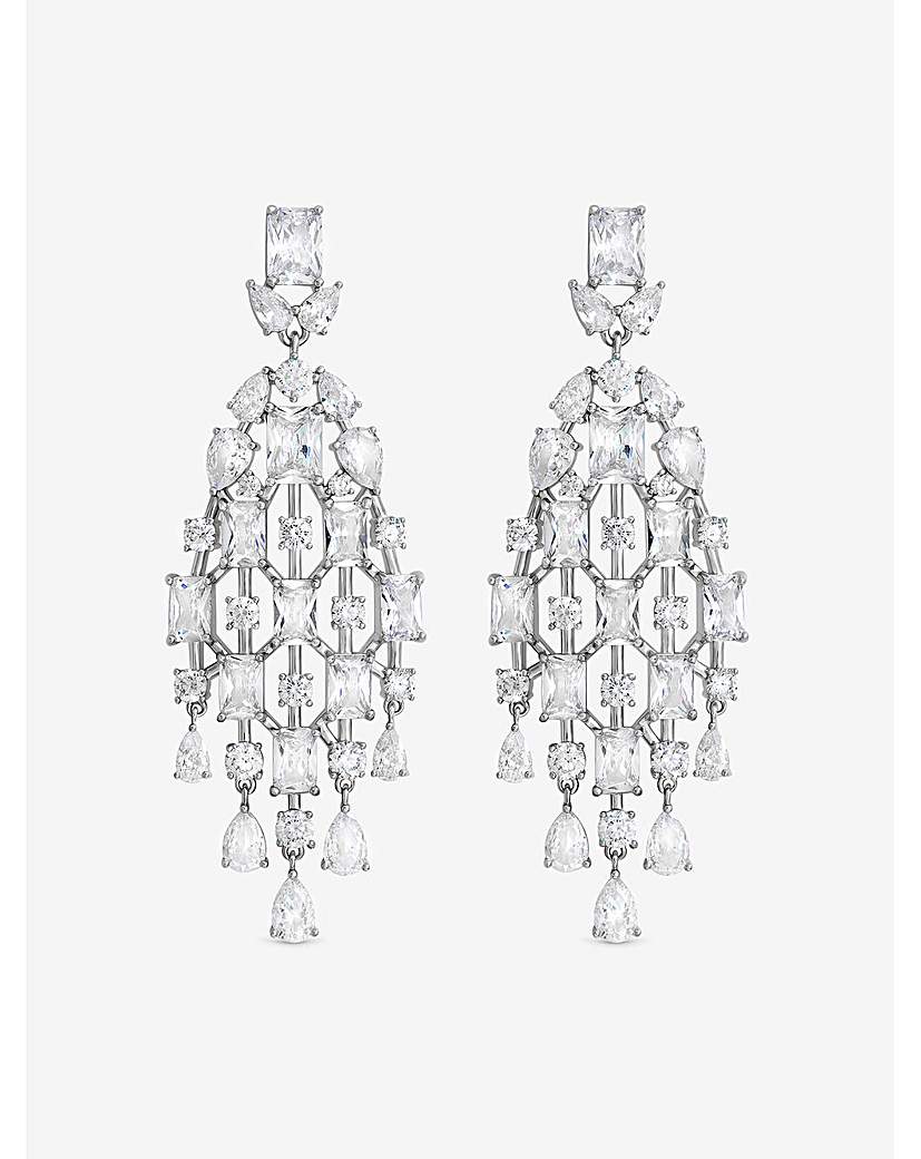 Rhodium & Crystal Earrings