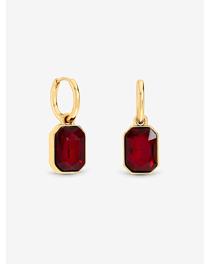 Gold & Red Crystal Earrings