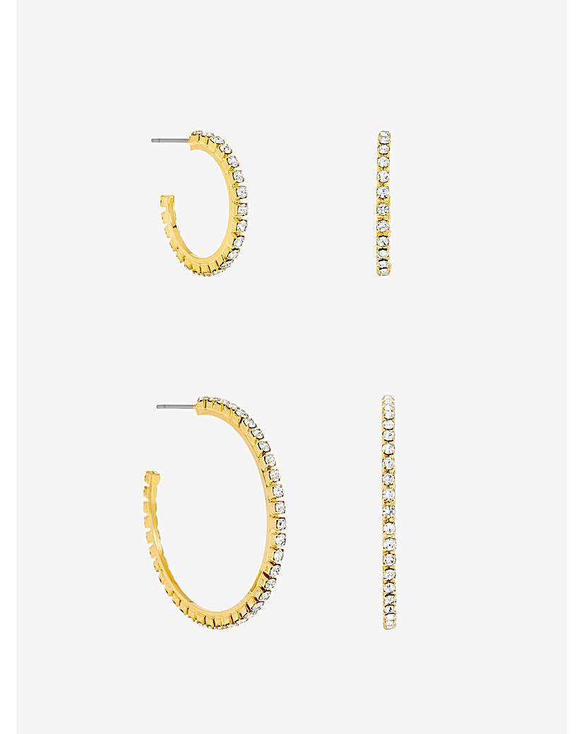 Gold & Crystal Hoop Earrings
