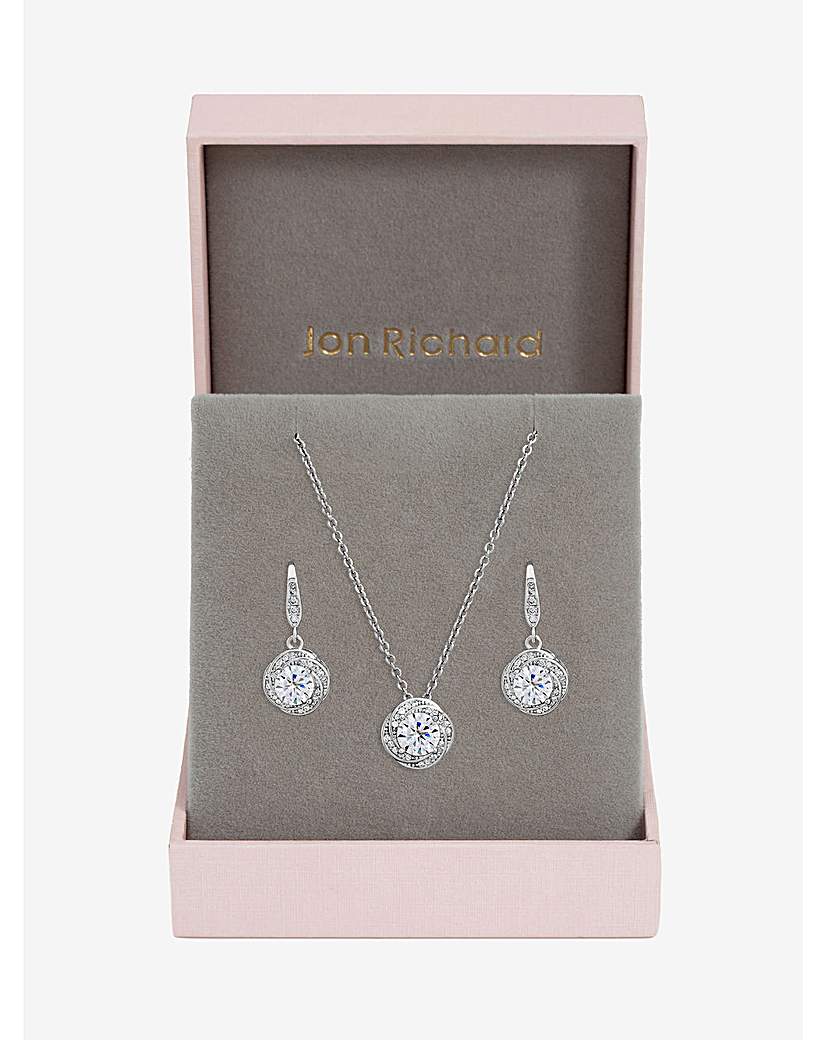 Rhodium & Crystal Knot Drop