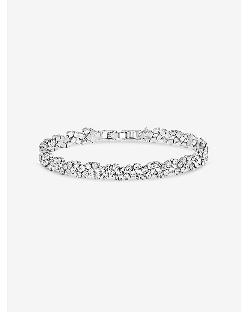 Rhodium Crystal Multi Stone Bracelet