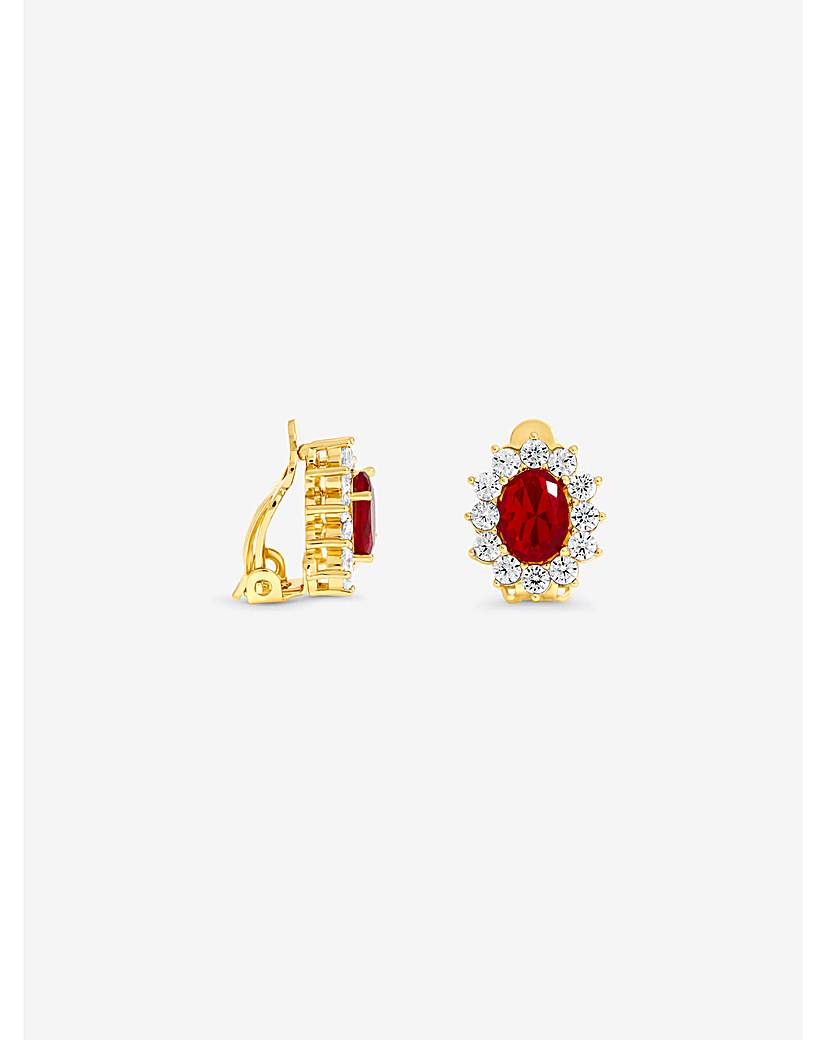 Gold & Ruby Vintage Halo Earrings