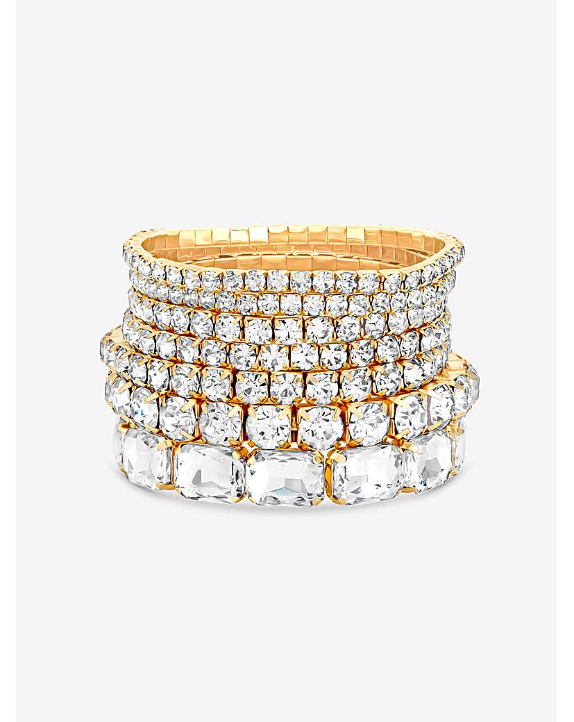 Gold Crystal Multi Pack Bracelet
