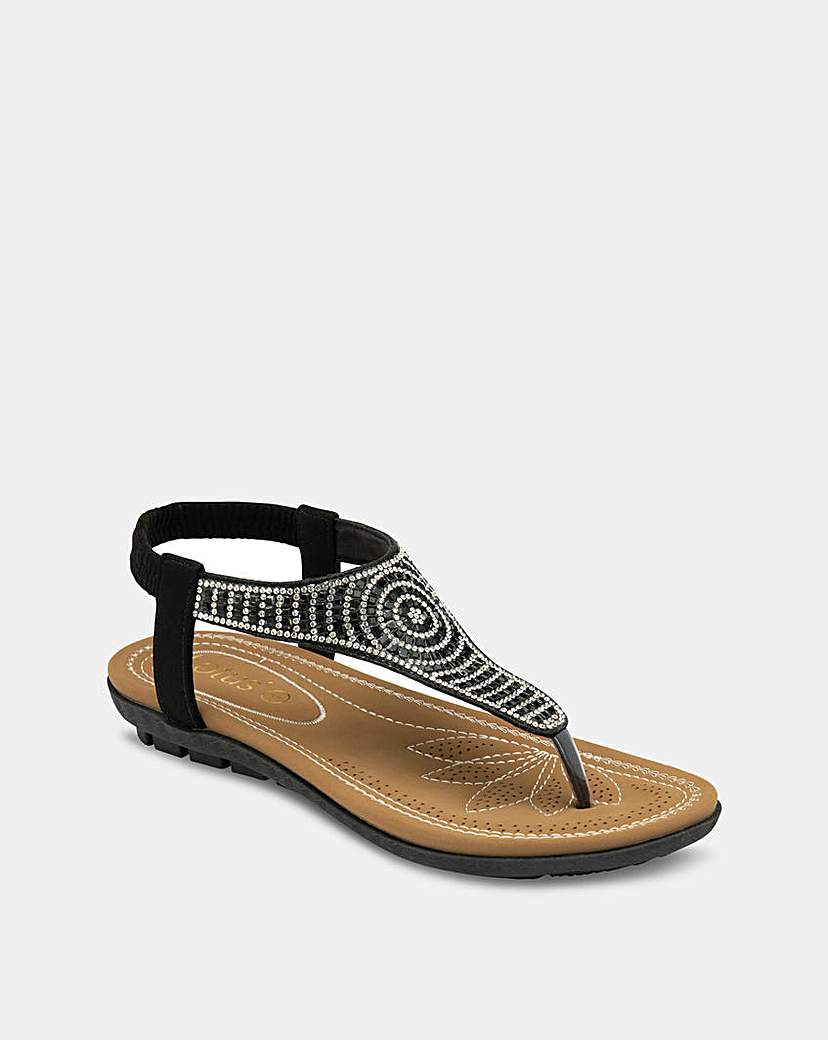 Lotus Aura Sandals With Gems