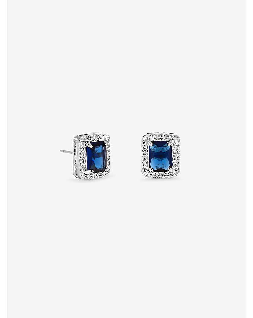 Rhodium & Sapphire Bottle Earrings