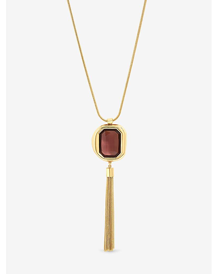 Gold & Stone Tassel Pendant