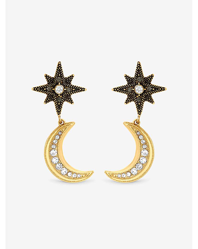 Two Tone Celestial Charm Earrings