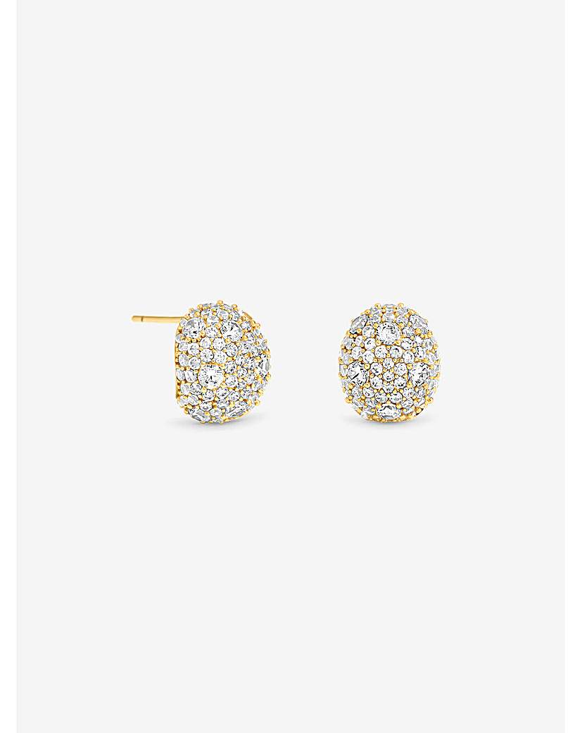Gold & Pave Dome Studs