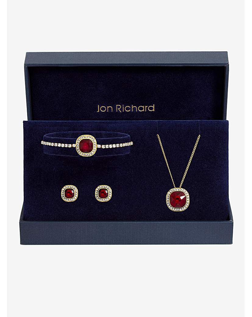 Gold & Garnet Crystal Set Gift Box