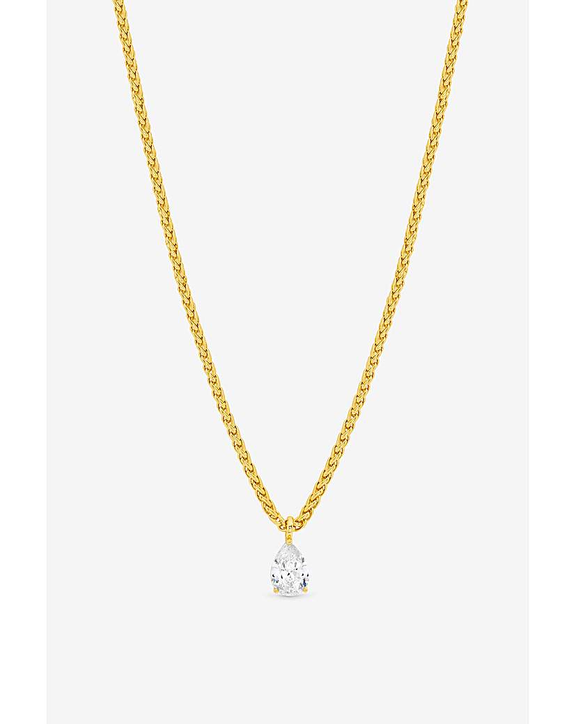 18ct Gold Chain & CZ PearNecklace