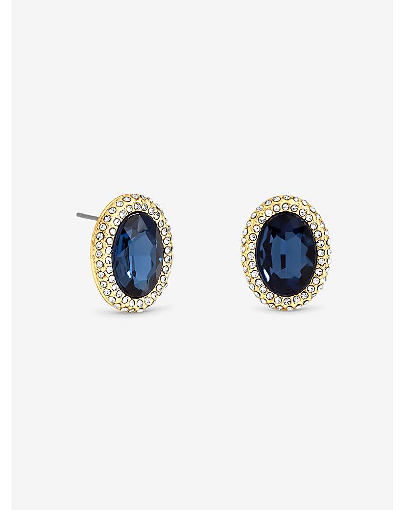 Gold Crystal & Blue Studs