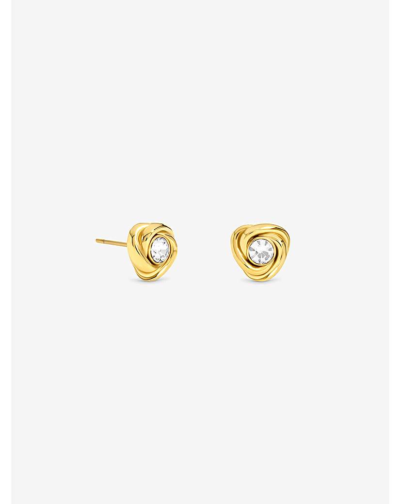 Gold & Crystal Knot Studs