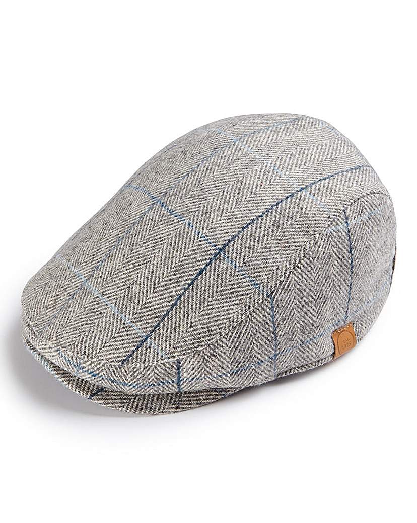 Grey Check Flat Cap