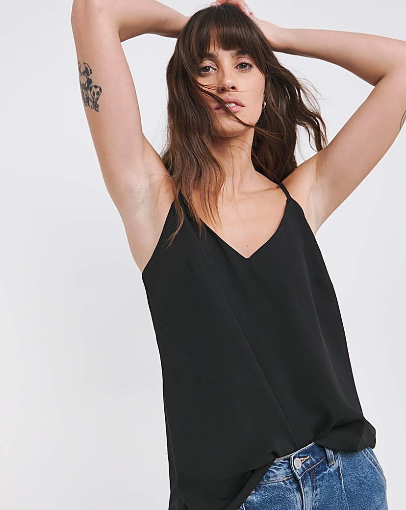 Black Woven Strappy Cami