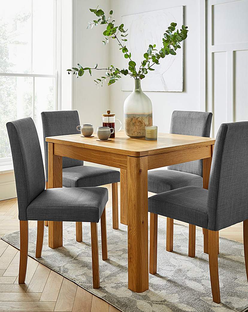 Logan Oak Table & 4 Ava Chairs