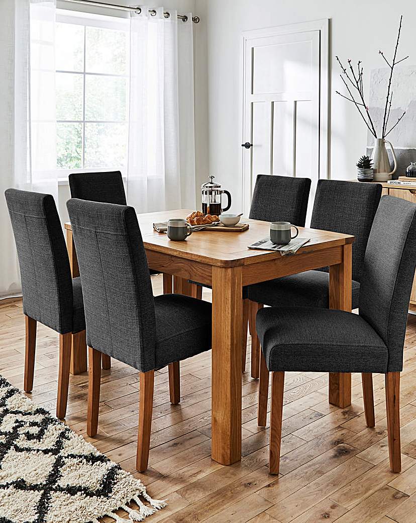 Logan Oak Table & 6 Ava Chairs