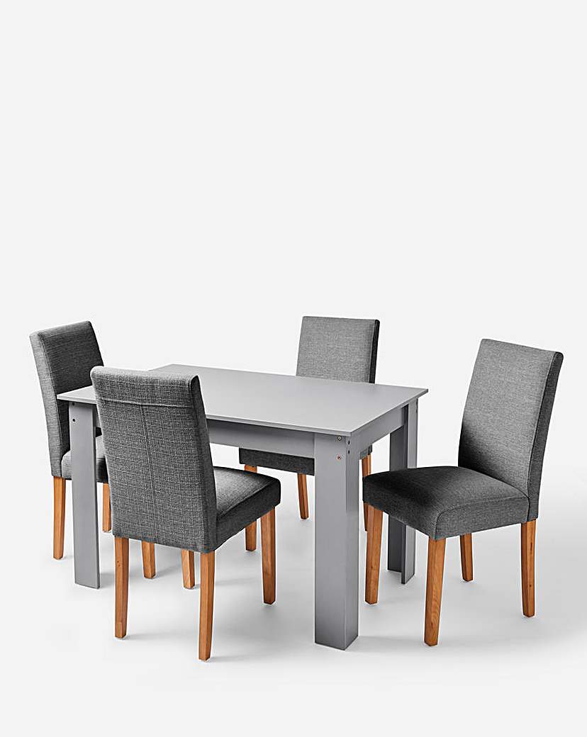 Dakota Table with 4 Ava Fabric Chairs