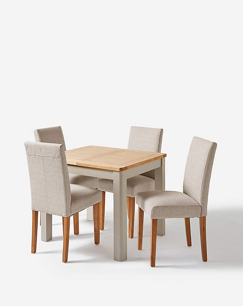 Logan Table And 4 Ava Fabric Chairs