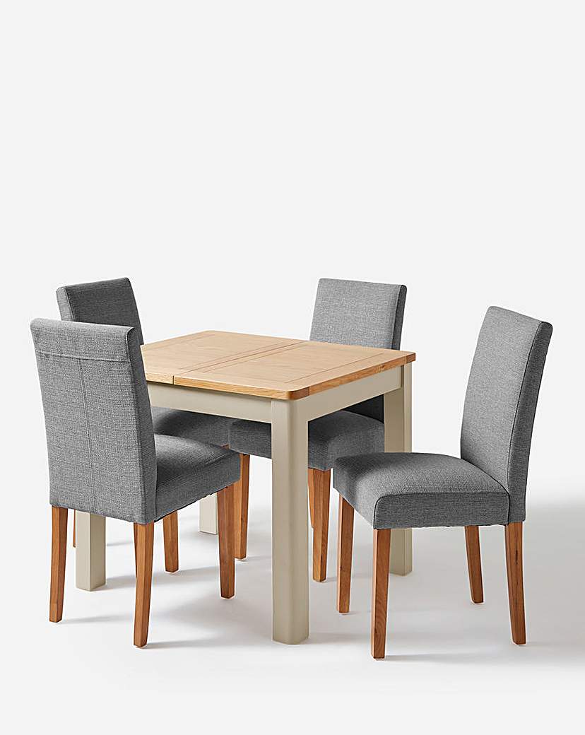 Logan Table and 4 Ava Fabric Chairs