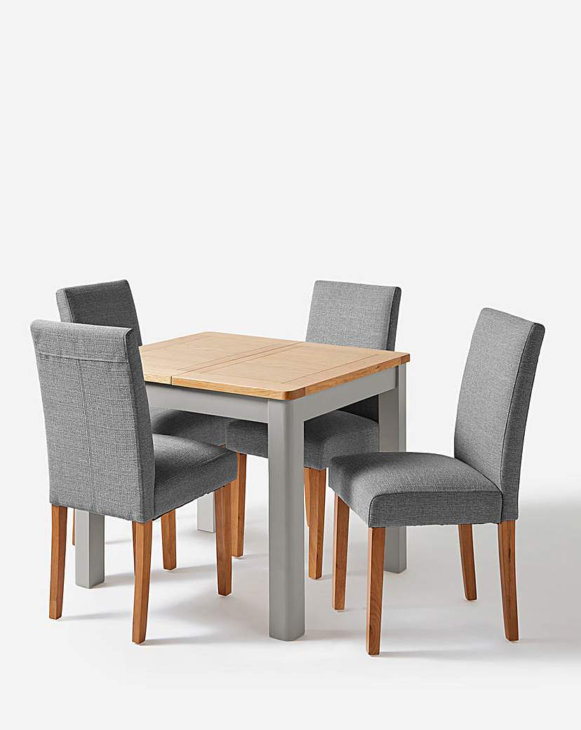 Logan Table And 4 Ava Fabric Chairs