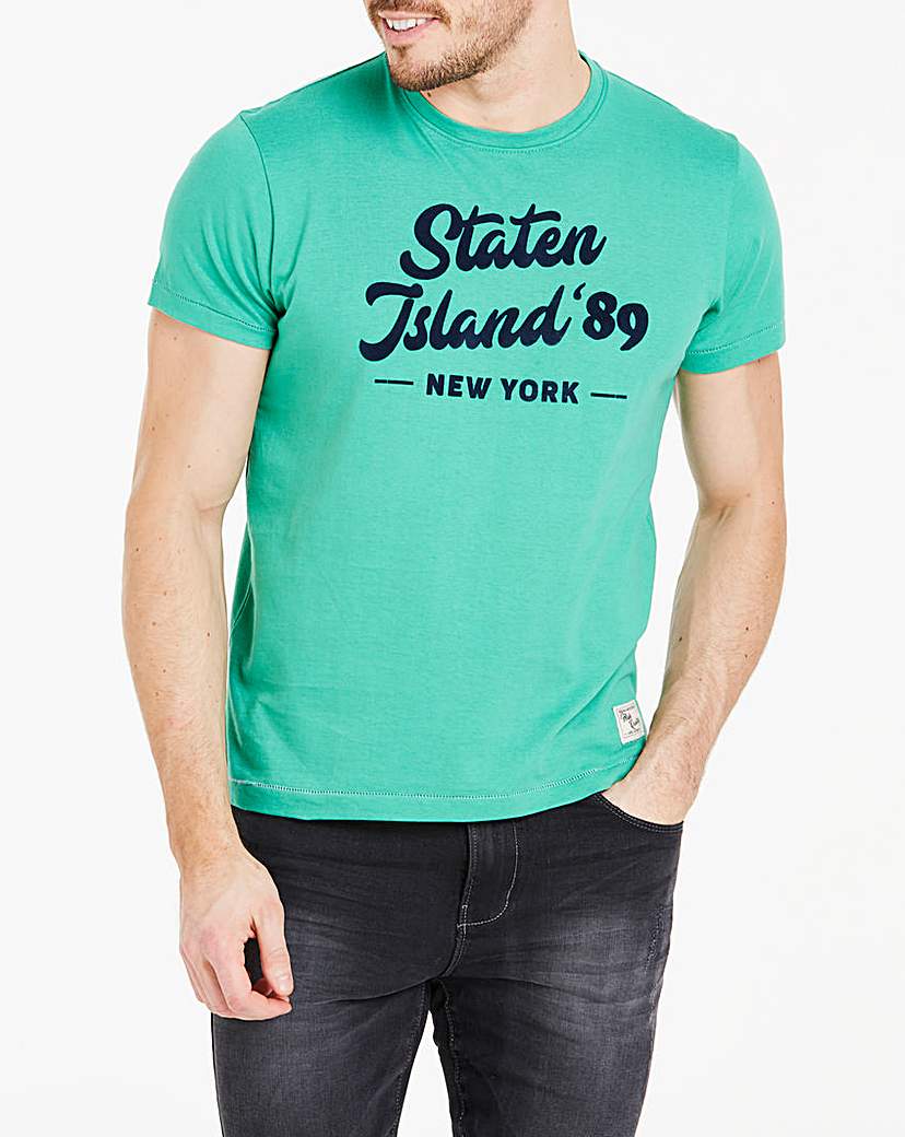 Image of Green Short Sleeve Print T-Shirt Regular