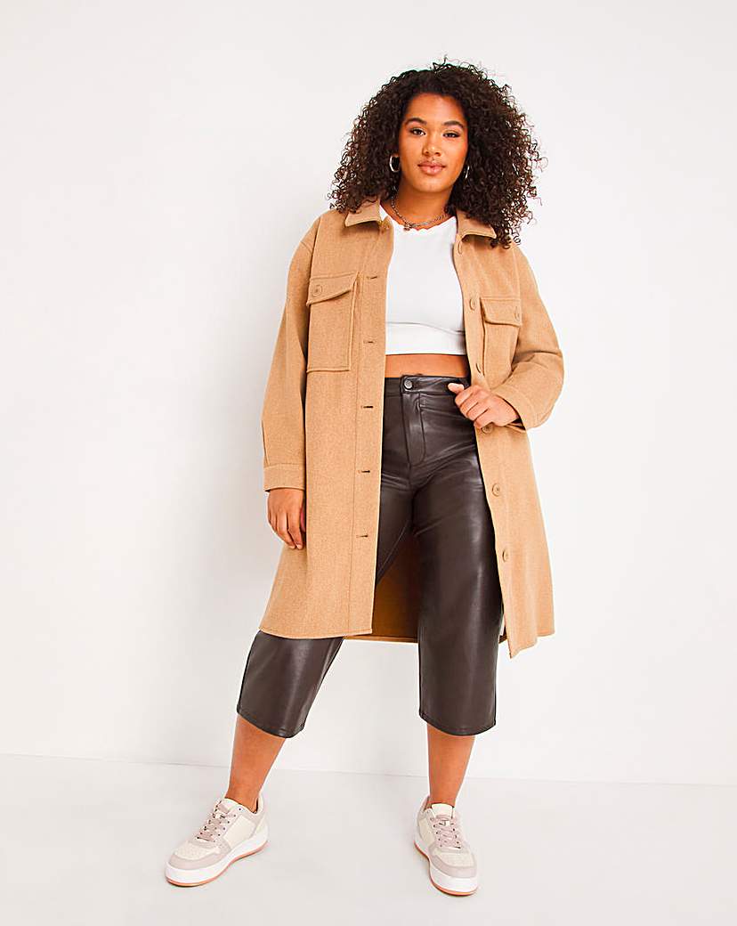 High Waisted Faux Leather PU Culotte